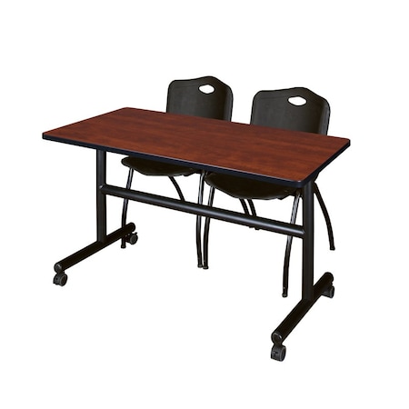 Kobe Tables > Nesting Tables > Kobe Flip Top Table & Chair Sets, 48 W, 24 L, 29 H, Cherry MKFT4824CH47BK